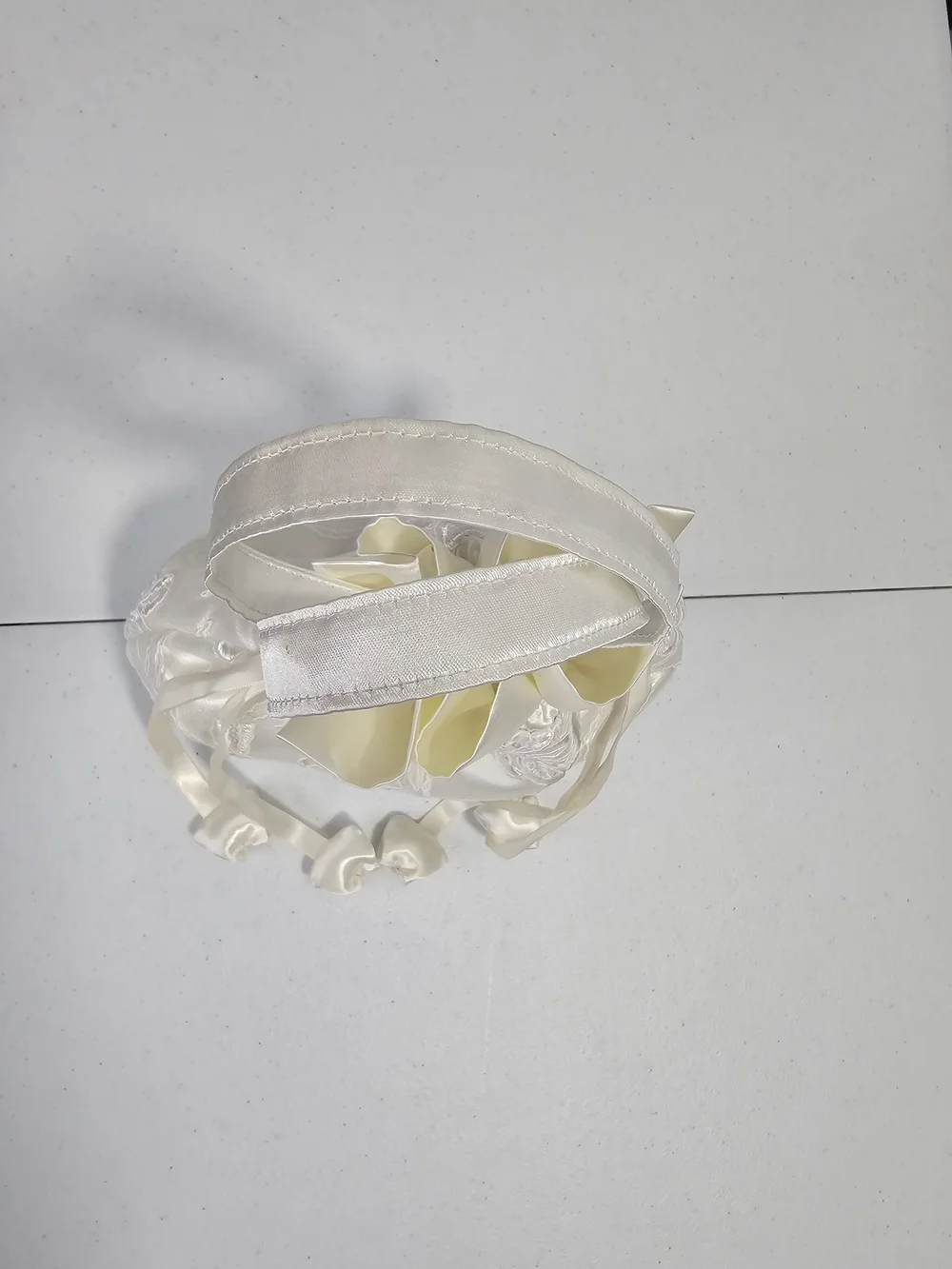 Enchanted Bride Satin Bridal Purse Wedding Money Bag White Satin Pearl Lace